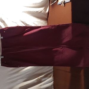 Ladies velvety maroon pants